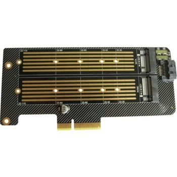 Контроллер Dynamode 2х M.2 NVMe M-Key /SATA B-key SSD to PCI-E 3.0 x4/ x8/ x16, full profile bracket (PCI-Ex4- 2xM.2 M&B-key)