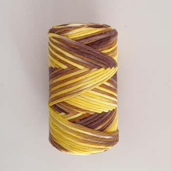 Шпагат градієнт YarnArt twisted macrame 3mm VR 250г жовтий шоколад (914)