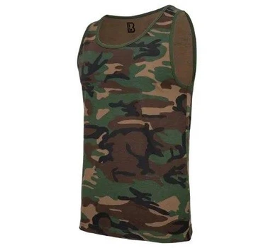 Тактическая майка, футболка без рукавов армейская 100% хлопка Brandit Tank Top Woodland M