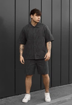 Літній комплект сорочка + шорти Staff mac dark gray XS темно-сірий