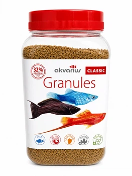 Корм для аквариумных рыб Аквариус Классическое меню, гранулы (Classic menu granules) - 600 мл (250 г)