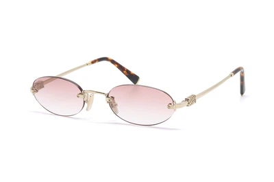 Сонцезахисні окуляри MIU MIU A54S ZVN70O CLEAR GRADIENT PINK з рожевою лінзою Золотиста оправа