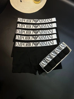 Мужские трусы боксеры Emporio Armani 5 шт 3XL Черные (EAS)