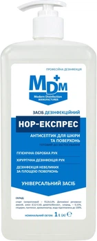 Засіб дезінфекційний MDM Нор-Експрес для рук 1 л з дозатором (MED012838)