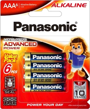 Батарейка Panasonic Power AAA BLI 4+2 Alkaline (LR03T/6BA)