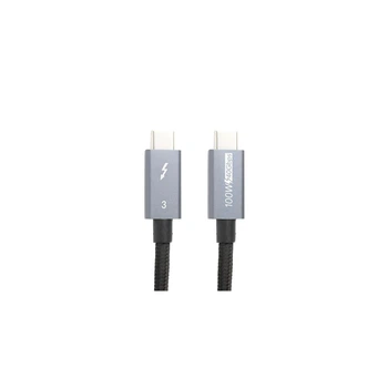 Дата кабель USB-C to USB-C 2.0m Thunderbolt 3 40Gbps, 100W, 20V/ 5A, 4K/ PowerPlant (CA913343)