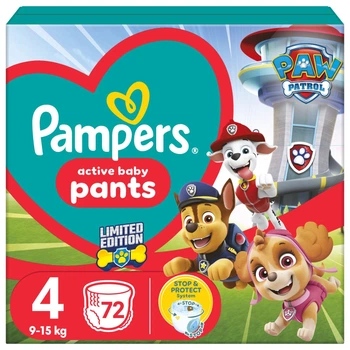 Підгузок Pampers Maxi Розмір 4 (9-15 кг) Paw Patrol 72 шт (8006540863572)