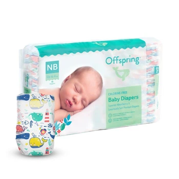Підгузки Offspring Willy the Whale розмір NB до 4 кг 56 шт (DP-OI-FAT-NB56P-WTW)