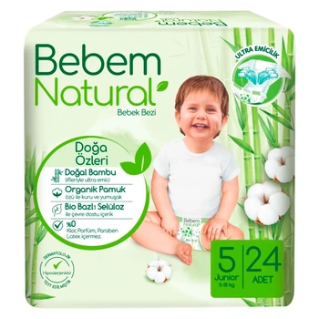 Підгузки Bebem Natural 5 Junior 11-18 кг 24 шт (8690536806034)