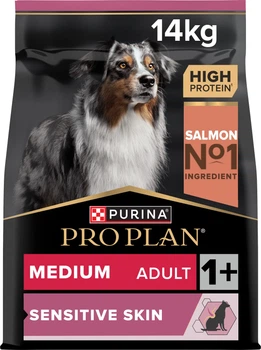 Сухий корм для дорослих собак середніх порід із чутливою шкірою Purina Pro Plan Medium Adult 1+ Sensitive Skin з лососем
