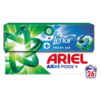 Капсули для прання Ariel Pods+ All-in-1 Touch of Lenor Дотик свіжого повітря Lenor 26 шт. (8700216766043)