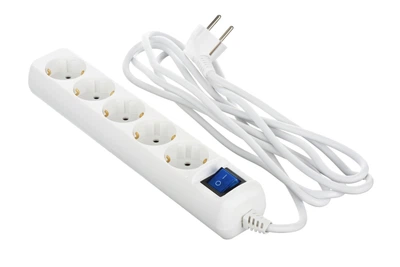 Подовжувач мережевий 5 розеток 3 метри 2E Power Extension 5 Type F 3m 16A White