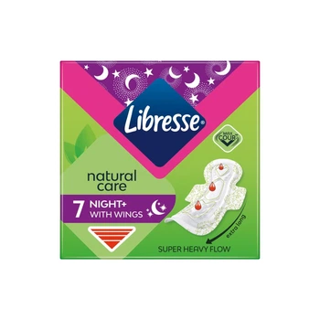 Гігієнічні прокладки Libresse Natural Care Night 7 шт. (7322540611236)