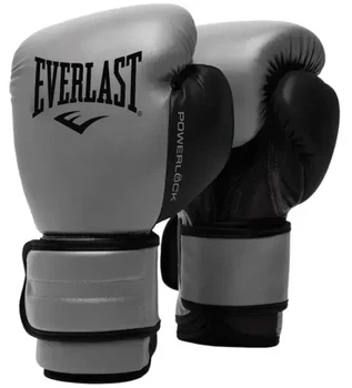 Боксерські рукавиці Everlast POWERLOCK 2R TRAINING GLOVE 16 унцій, сірі