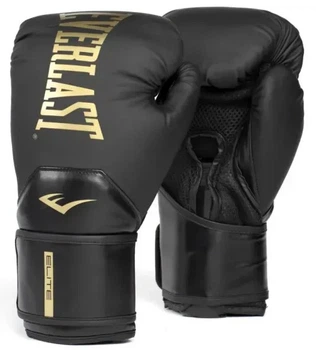 Боксерські рукавиці Everlast ELITE 2 BOXING GLOVES 16 унцій, чорно-золотисті