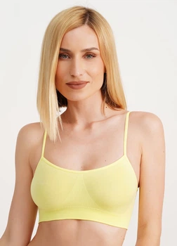 Безшовний топ на тонких бретелях Giulia CAMI TOP S/M Yellow-charlock