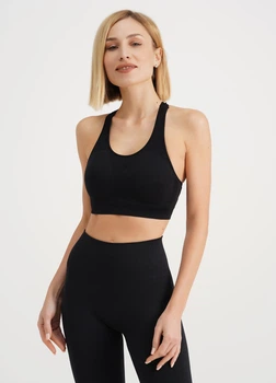 Спортивний безшовний топ Giulia TOP ENERGY 02 L/XL Black-black