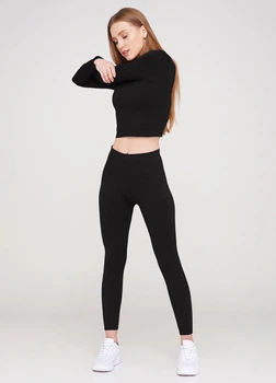 Спортивні безшовні легінси з високою талією Giulia LEGGINGS ENERGY L/XL Black-black