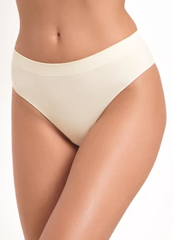 Труси бразиліана жіночі безшовні в рубчик Giulia BRASILIAN BRIEFS RIB L/XL White-vanilla