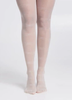 Жіночі колготки в сітку з візерунком Giulia MEGAN 40 (8) 2 White-crema