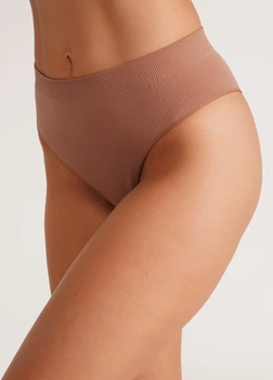 Труси бразиліана жіночі безшовні в рубчик Giulia BRASILIAN BRIEFS RIB L/XL Brown-mokko