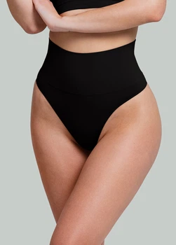 Жіночі безшовні труси стрінги з еластичним коригуючим поясом Giulia STRING SHAPEWEAR S/M Black-black