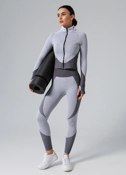 Жіночі спортивні легінси з мікрофібри Giulia LEGGINGS SPORT FIT L/XL Multicolor-white/grey