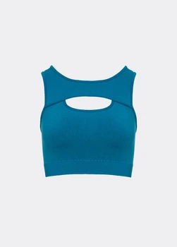 Безшовний жіночий топ з акцентним вирізом Giulia FLEX TOP ENERGY S/M Blue-lyons blue