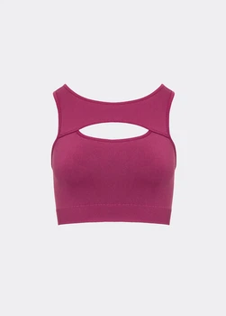 Безшовний жіночий топ з акцентним вирізом Giulia FLEX TOP ENERGY XXS/XS Beige-domsor