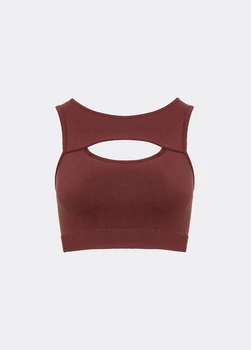 Безшовний жіночий топ з акцентним вирізом Giulia FLEX TOP ENERGY L/XL Brown-hot chocolate