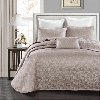 Покрывало и две наволочки Frette FRBP1 Purple grey Luxury 230*250 см