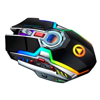 Ігрова миша бездротова і безшумна RGB A5 2,4G 1600 DPI 7 кнопок для Пк, ноутбуків Чорна