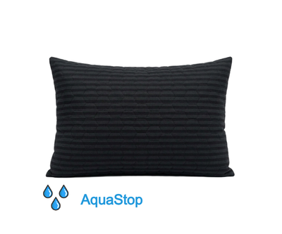 Подушка стеганая водонепроницаемым чехлом черная AquaStop, размер 50х70 см, ткань микрофибра, холлофайбер