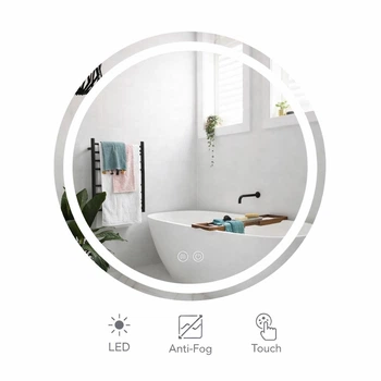 Зеркало круглое Lidz Aria AR1 R800 мм с LED-подсветкой, Touch, антизапотеванием и диммером (46214)