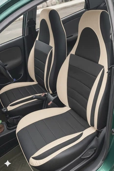 Авточехлы на BMW Е 21 Auto Style пилот СПОРТ+ кожзам + ткань черно бежевый