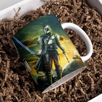 Чашка черная хамелеон с блестками The Mandalorian Мандалорец Звездные войны 330 мл (МДЗ01224)
