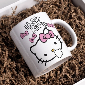 Чашка чорна хамелеон з блискітками Hello Kitty Хелоу Кітті 330 мл (ХКЗ01229)