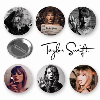 Набор закатный значков Taylor Swift Тейлор Свифт 6 шт (ТС213401)