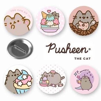 Набор закатный значков Pusheen Пушин 6 шт (ЗН10101)