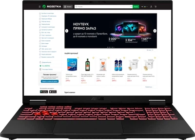 Ігровий ноутбук ASUS TUF Gaming A16 / AMD Ryzen 7-260 / SSD 512GB / 16GB RAM / 16" IPS 165Hz / NVIDIA GeForce RTX 5070