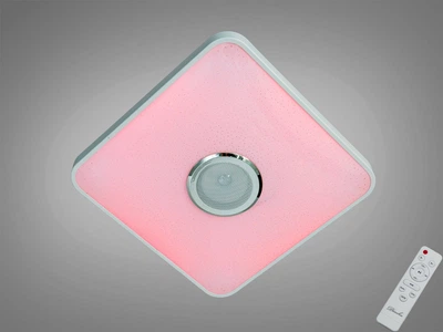 Смарт LED люстра 70W потолочная Diasha квадратный корпус с музыкальной колонкой 3200K-6500K+RGB с пультом белая IP20