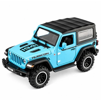 Машинка Jeep Wrangler Rubicon моделька игрушка металлическая коллекционная 15 см Голубой (6656757)
