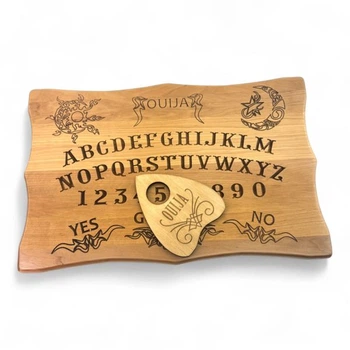 Спиритическая доска Ouija Эксклюзивная Светлая, Английский язык, 46×29×1,8 см, Резная, Массив дерева