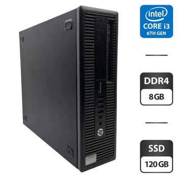 Компьютер HP EliteDesk 800 G2 SFF / Intel Core i3-6100 (2 (4) ядра по 3.7 GHz) / 8 GB DDR4 / 120 GB SSD / Intel HD Graphics 530 / DVD-ROM б/у