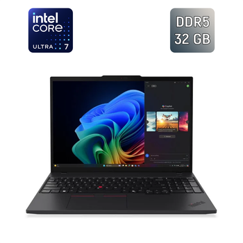 Ультрабук Lenovo ThinkPad T16 Gen4 / 16" (1920x1200) IPS / Intel Core Ultra 7 255U (12 (14) ядер по 1.7 - 5.2 GHz) / 32 GB DDR5 / 1000 GB SSD / Intel Graphics / WebCam б/у