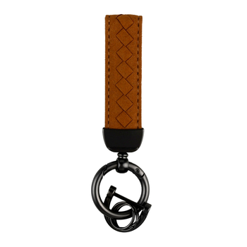 Брелок для ключей Leather Luxury Коричневый PU-кожа с кольцом и быстросъёмными кольцами