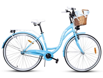 Міський велосипед MalTrack 28'' City Bike Плетений кошик Блакитний (110545) (5901924225799)  