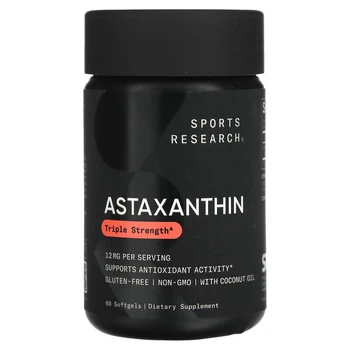 Астаксантин потрійної концентрації Sports Research (Astaxanthin) 12 мг 60 капсул SRE01256