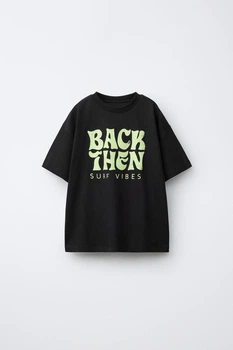 Футболка Zara для хлопчика 11-12 зріст 152, чорна з принтом 5048/652/800