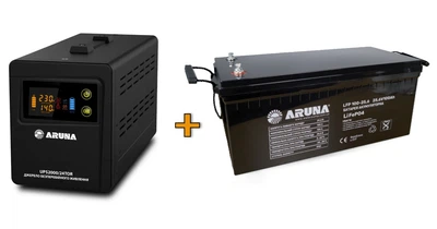 Комплект ARUNA ИБП UPS2000/24TOR и LFP 100-25,6B (2560Wh, BMS)